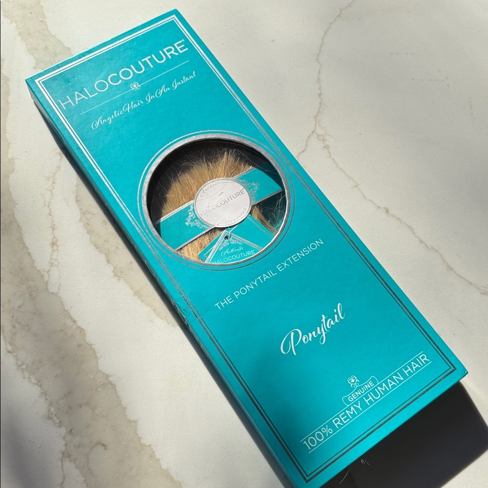 Halocouture Ponytail Extention 100% Remy Human Hair, Blonde 16”